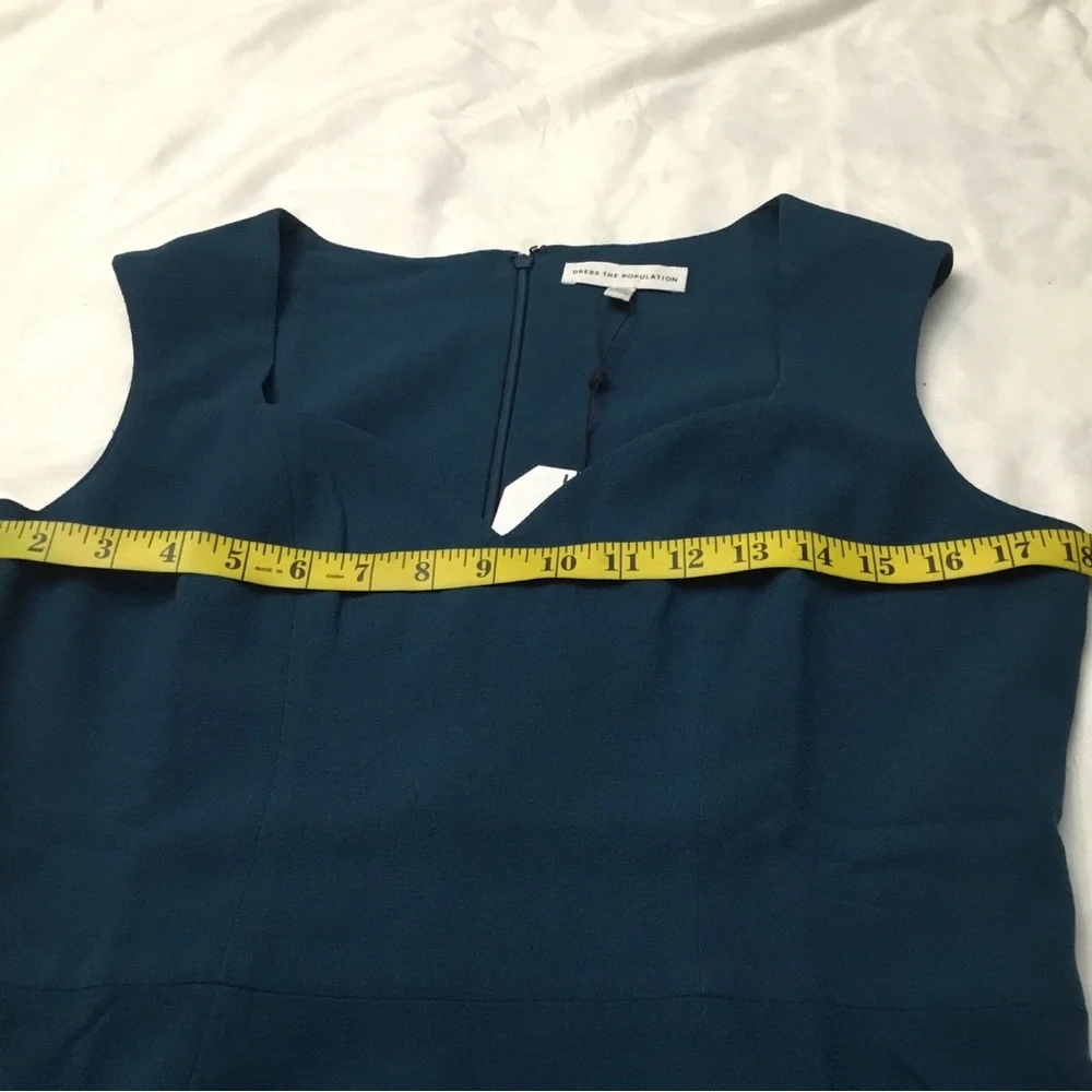Dress the Population Blue Sheath Midi Dress Sweetheart Neckline - Picture 14 of 14